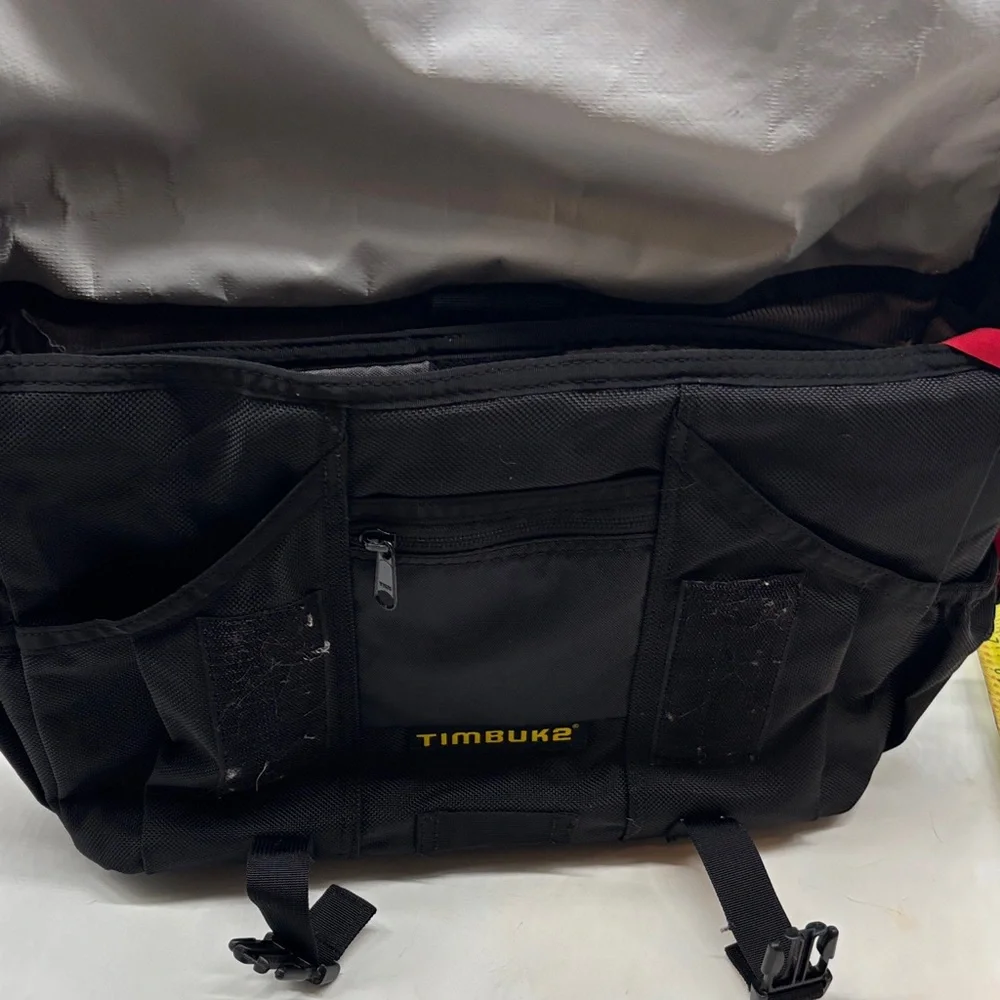 Timbuk2 Black Messenger Bag with Yellow Logo